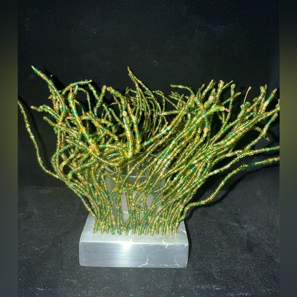 Michael Aram Green Grass Beaded Votive NIB - Picture 7 of 11